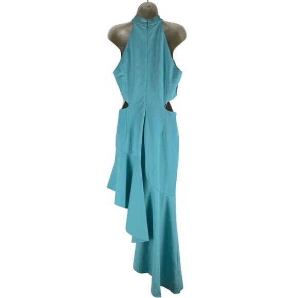 Elliatt Spectar Waist Cutout Gown Dress Asymmetrical Hem Blue Size L - Picture 6 of 8
